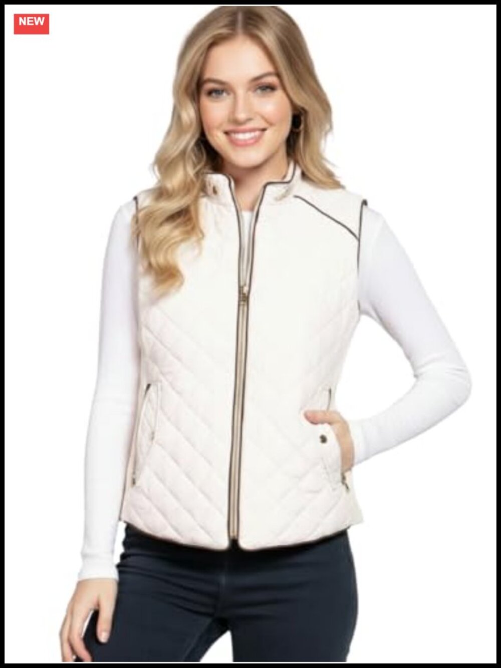 Women's Quilted Padded Zip Up Vest Sleeveless Gilet Lightweight Outerwear